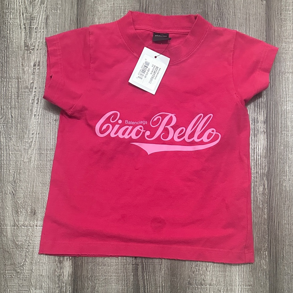 Balenciaga Kids Pink Ciao Bello Tee